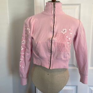 Y2K Guess jacket sweatshirt zipper embellished love pink Girls size 14